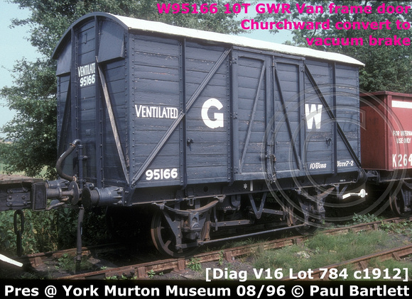 W95166 GWR Van Conserved @ York Murton Miuseum 96-08