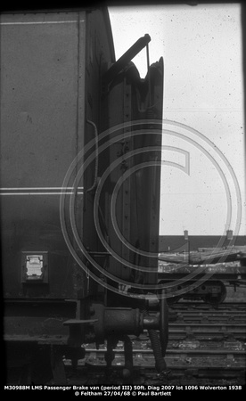 M30988M LMS Passenger Brake van @ Feltham 68-04-27 © Paul Bartlett w