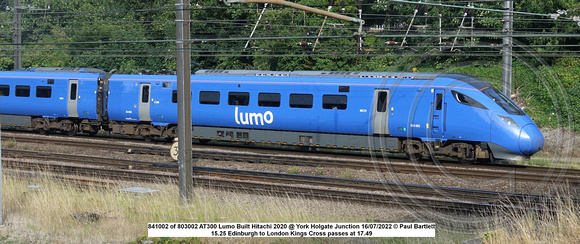 841002 of 803002 AT300 Lumo Built Hitachi 2020 @ York Holgate Junction 2022 07-16 © Paul Bartlett [2w]