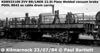 BR Plate wagons - as Cable drum wagons ZVV