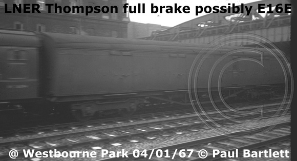 LNER BG Thompson full brake @ Westbourne Park 67-01-04