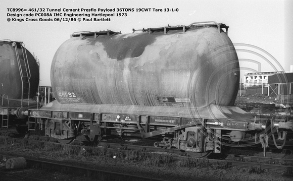 TC8996= 461-32 Tunnel Cement @ Kings Cross Goods 86-12-06 © Paul Bartlett w