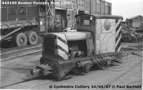444199 RH narrow gauge 87-04-24 Cynheidre Colliery © Paul Bartlett [2W]