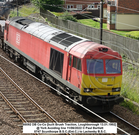 60092 DB Co-Co [built Brush Traction, Loughborough 13.01.1992] @ York Avoiding line 2022-06-11 © Paul Bartlett [2w]