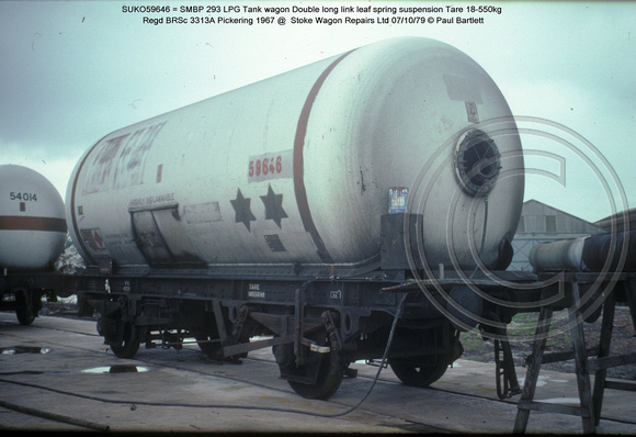 SUKO59646 = SMBP 293 LPG Tank wagon @  Stoke Wagon Repairs Ltd 79-10-07 � Paul Bartlett w