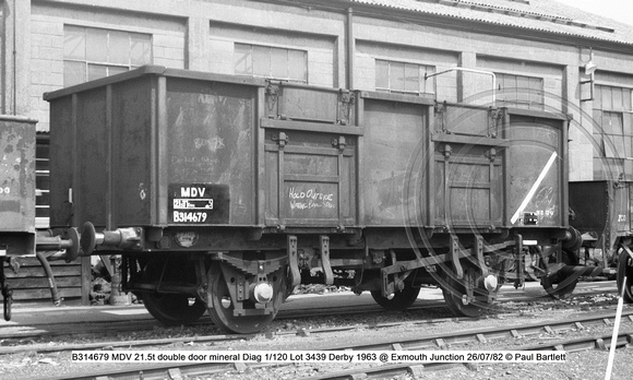 B314679 MDV double door mineral Diag 1-120 @ Exmouth Junction C&W 82-07-26 © Paul Bartlett w