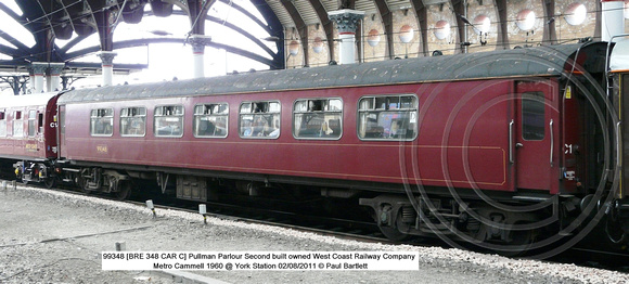 99348 [BRE 348 CAR C] Pullman Parlour 2nd West Coast RC @ York Station 2011-08-02 � Paul Bartlett [1w]