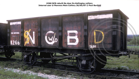 K266 NCB No door Internal user @ Manvers Main Colliery 87-05-26 © Paul Bartlett w