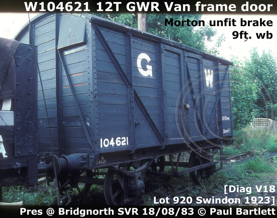 W104621 GWR Van Conserved @ Bridgnorth SVR 83-08-18