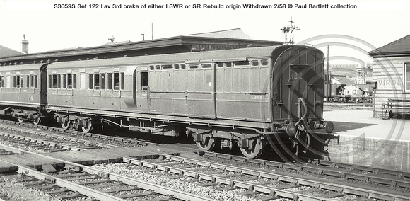 S3059S LSWR Diag 126 non corridor lavatory 3rd brake Set 122 � Paul Bartlett collection w