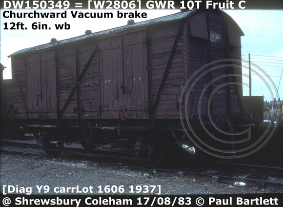 DW150349 ex W2806 Fruit C at Shrewsbury 83-08-17