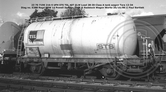 23 70 7190 216-5 TSL STS @ Radstock Wagon Works 86-10-20 © Paul Bartlett w