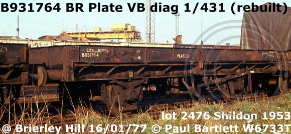 B931764 Plate VB 1-431 (rebuilt)