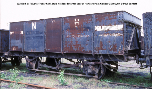133 NCB ex Private Trader GWR style Internal user @ Manvers Main Colliery 87-05-26 © Paul Bartlett w