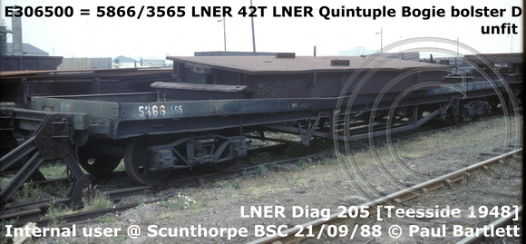 E306500=5866=3565 Bogie bolster D Quint Internal at Scunthorpe BSC 88-09-21