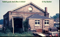 Radlett goods shed, Station, bridge Midland Railway 1967