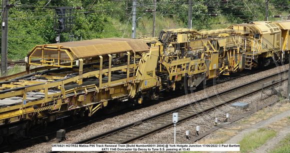DR78821 HOTRS2 Matisa P95 Track Renewal Train [Build Number68011 2004] @ York Holgate Junction 2022 06-17 © Paul Bartlett [2w]