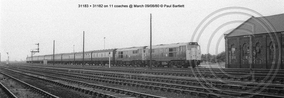 31183   31182 on 11 coaches @ March 80-08-09 � Paul Bartlett w