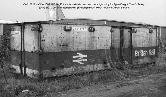 CA51022B = CLV41002 Speedfreight Diag 3-210 @ Grangemouth MPD 84-05-31 © Paul Bartlett [1w]