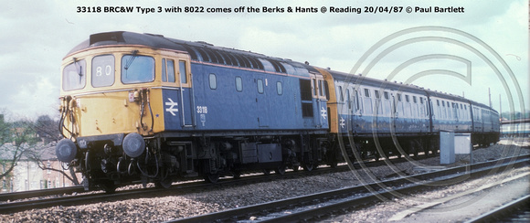 33118 BRC&W Type 3 with 8022  @ Reading 87-04-20 © Paul Bartlett w