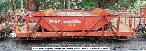 2nNn Ballast Hopper on Puffing Billy Railway at Menzies Creek 19-09-2014 � Paul Bartlett w