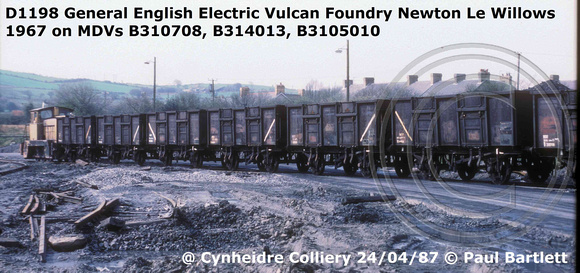 D1198 MDVs 87-04-24 Cynheidre Colliery © Paul Bartlett [2W]