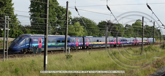 802303 Hull Trains Paragon Electro-Diesel [Hitachi AT300 c2019] @ York Holgate Junction 2021-06-23 © Paul Bartlett w