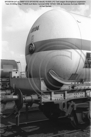 BPO59194 [UF ex SMBP 6723 rebuilt] TTA LPG Tank wagon @ Swansea Burrows Sidings 92-08-19 � Paul Bartlett [1w]
