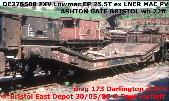 DE278508 ZXV Lowmac EP @ Bristol East Depot 1985-05-30