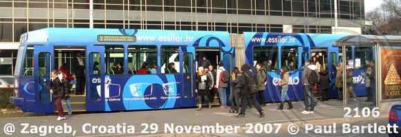 2106   tram @ Zagreb Croatia 2007-11-29