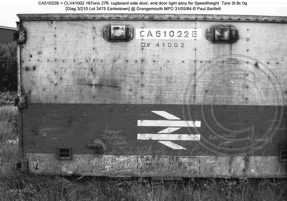 CA51022B = CLV41002 Speedfreight Diag 3-210 @ Grangemouth MPD 84-05-31 © Paul Bartlett [2w]