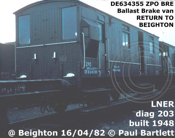 DE634355 ZPO Ballast Brake van at Beighton 82-04-16[1]