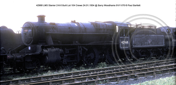 42968 LMS Stanier 2-6-0 Built Lot 104 Crewe 24.01.1934 @ Barry Woodhams 70-11-01 � Paul Bartlett [1w]