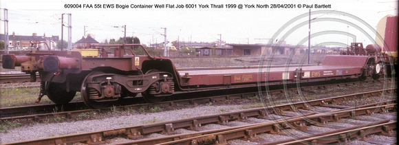 609004 FAA EWS Bogie Container Well Flat @ York North 2001-04-28 � Paul Bartlett w
