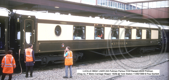 LUCILLE 99541 LNER 243 Pullman Parlour First @ York Station 1999-06-11 � Paul Bartlett w
