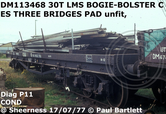 DM113468 BOGIE-BOLSTER Cond at Sheerness 77-07-17 [2]