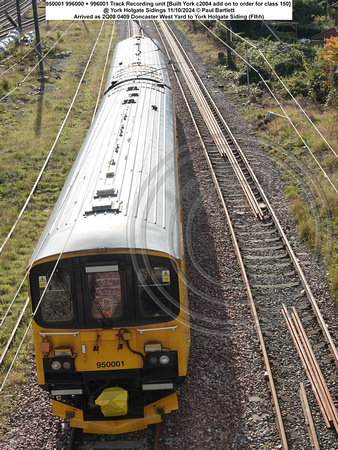 950001 996000 + 996001 Track Recording unit [Built York c2004 add on to order for class 150] @ York Holgate Sidings 2024-10-11 © Paul Bartlett [1w]