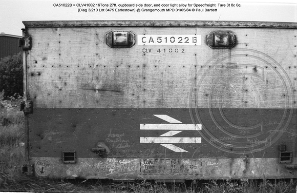 CA51022B = CLV41002 Speedfreight Diag 3-210 @ Grangemouth MPD 84-05-31 © Paul Bartlett [4w]