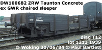 GWR Taunton Concrete sleeper wagons ZRW ZCV ZRV