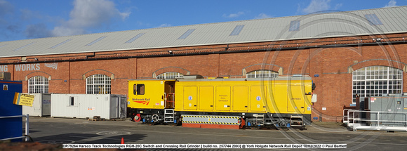 DR79264 Harsco Track Technologies RGH-20C Switch and Crossing Rail Grinder [ build no. 257744 2003] @ York Holgate Network Rail Depot 2022-02-10 © Paul Bartlett [6w]