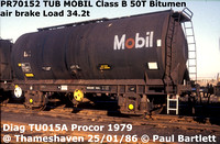 Procor Mobil 50T GLW Bitumen tank wagons TUB TUA
