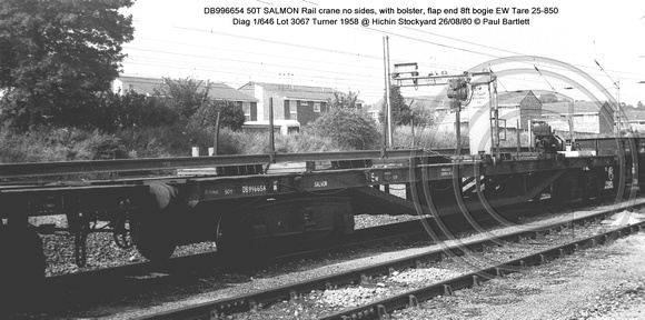 DB996654 SALMON Rail crane @ Hitchin Stockyard  80-08-26 � Paul Bartlett w