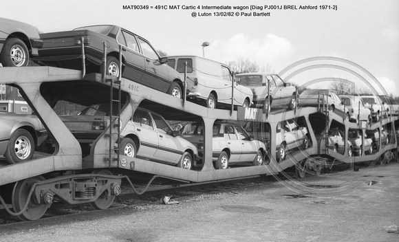 MAT90349 = 491C MAT Cartic 4 Intermediate wagon @ Luton 82-02-13 © Paul Bartlett w