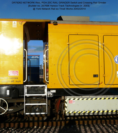 DR79262 Harsco Switch & Crossing Rail Grinder @ York NR Thrall Works 2014-02-20 [05w]