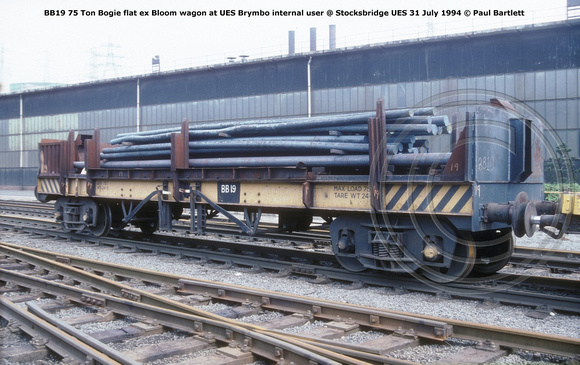 BB19 Bogie bolster internal user @ Stocksbridge UES 94-07-31 © Paul Bartlett [2w]