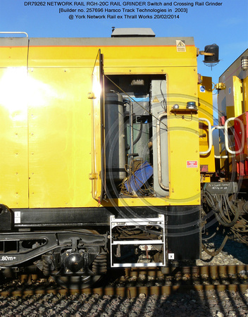 DR79262 Harsco Switch & Crossing Rail Grinder @ York NR Thrall Works 2014-02-20 [08w]