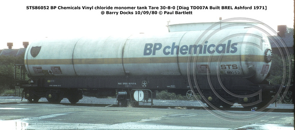 STS86052 BP Chemicals vinyl chloride @ Barry Docks 80-09-10 © Paul Bartlett W