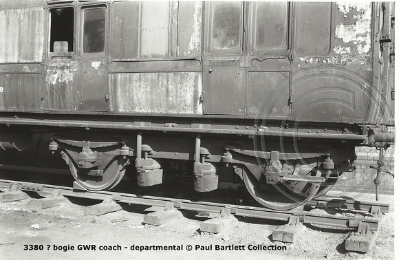 3380 bogie GWR coach - departmental © Paul Bartlett Collection [02w]